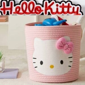 Hello Kitty Bow Rope Decorative Storage Bin- Pink
